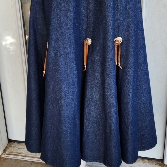 VINTAGE WESTERN‎ ROUGHRIDER JEAN SKIRT - Picture 6 of 9